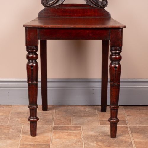 PAIR OF 19THC MAHOGANY HALL CHAIRS - ADDITIONAL PHOTO 11