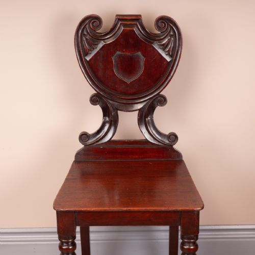PAIR OF 19THC MAHOGANY HALL CHAIRS - ADDITIONAL PHOTO 13