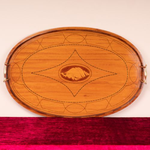 inlaid satinwood tray - CATEGORY: ANTIQUE MISCELLANEOUS - DATED EDWARDIAN