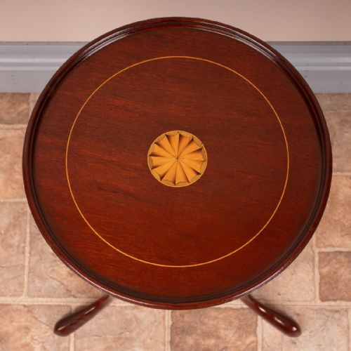 GOOD QUALITY INLAID MAHOGANY WINE TABLE - ADDITIONAL PHOTO 1