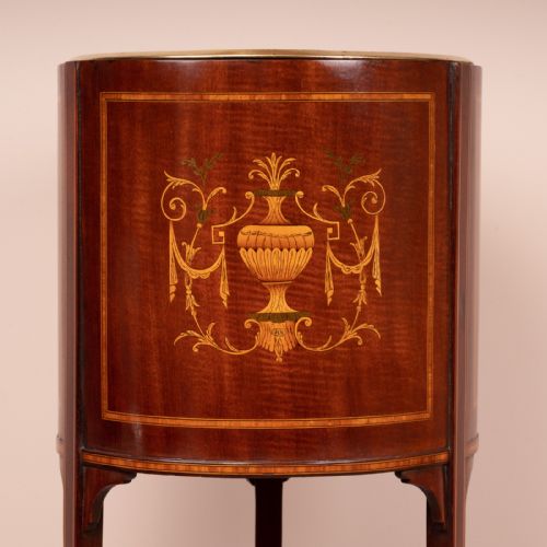 EDWARDIAN INLAID MAHOGANY JARDINIERE PLANT STAND - ADDITIONAL PHOTO 8