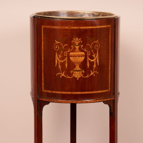 EDWARDIAN INLAID MAHOGANY JARDINIERE PLANT STAND - ADDITIONAL PHOTO 10