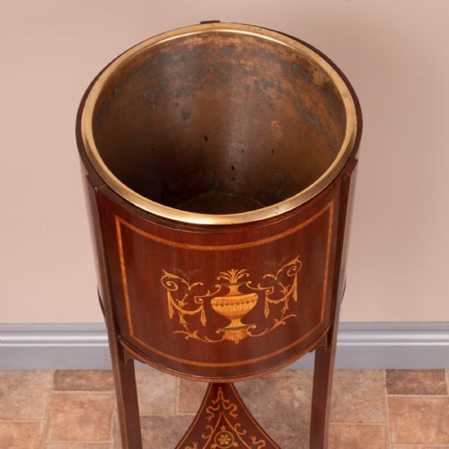 EDWARDIAN INLAID MAHOGANY JARDINIERE PLANT STAND - ADDITIONAL PHOTO 11