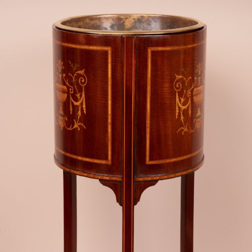 EDWARDIAN INLAID MAHOGANY JARDINIERE PLANT STAND - ADDITIONAL PHOTO 12