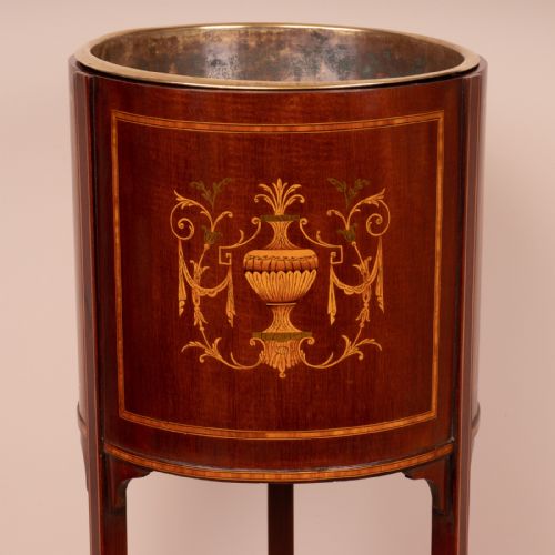EDWARDIAN INLAID MAHOGANY JARDINIERE PLANT STAND - ADDITIONAL PHOTO 13