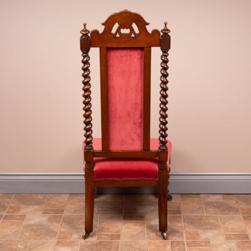 19THC WALNUT BARLEY TWIST PRIE DIEU CHAIR - ADDITIONAL PHOTO 4