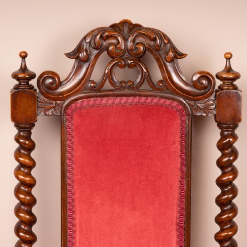 19THC WALNUT BARLEY TWIST PRIE DIEU CHAIR - ADDITIONAL PHOTO 10