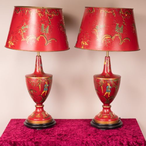 PAIR OF CHINOISERIE STYLE TABLE LAMPS - ADDITIONAL PHOTO 1