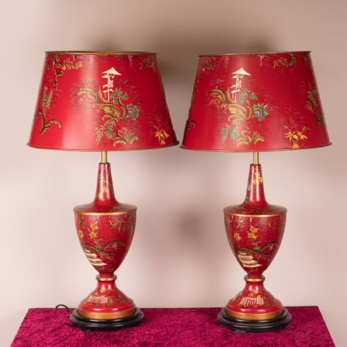 PAIR OF CHINOISERIE STYLE TABLE LAMPS - ADDITIONAL PHOTO 2
