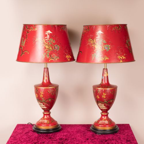 PAIR OF CHINOISERIE STYLE TABLE LAMPS - ADDITIONAL PHOTO 3