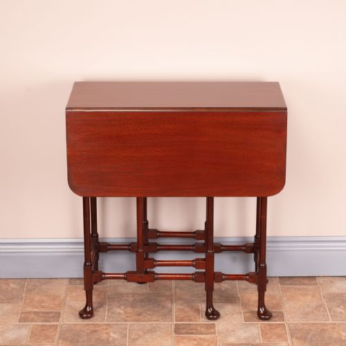 GOOD QUALITY MAHOGANY SPIDER LEG DROP LEAF TABLE - ADDITIONAL PHOTO 1