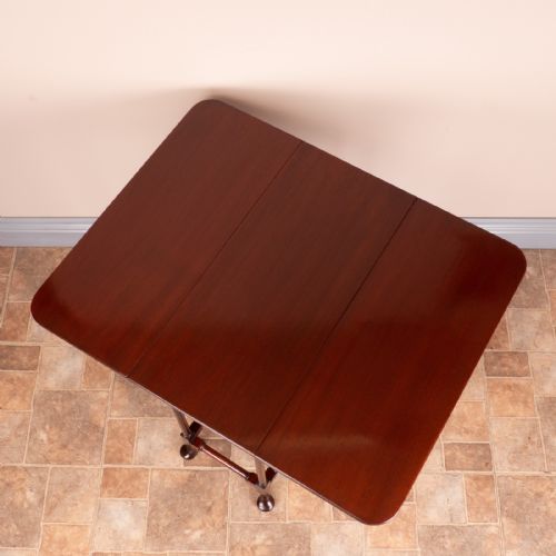 GOOD QUALITY MAHOGANY SPIDER LEG DROP LEAF TABLE - ADDITIONAL PHOTO 12