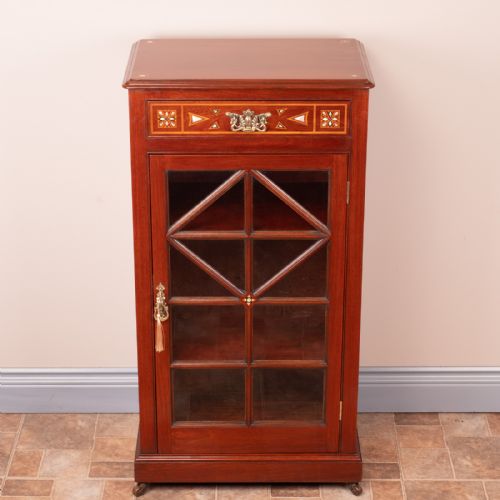 LATE VICTORIAN MAHOGANY ARTS CRAFTS DISPLAY CABINET - ADDITIONAL PHOTO 1