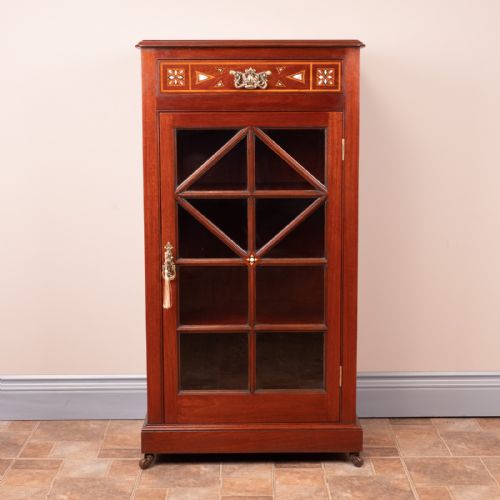 LATE VICTORIAN MAHOGANY ARTS CRAFTS DISPLAY CABINET - ADDITIONAL PHOTO 2