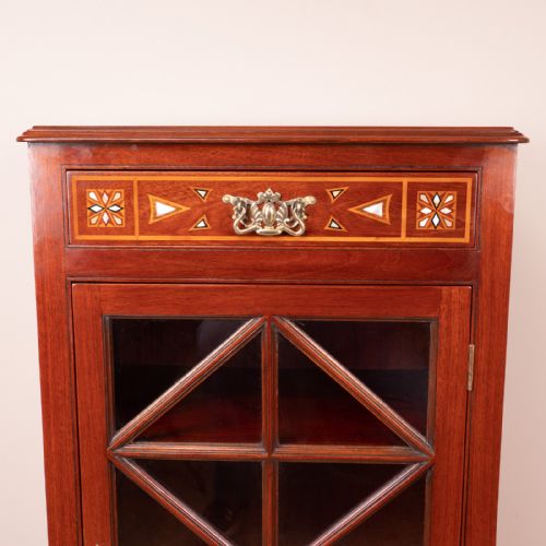 LATE VICTORIAN MAHOGANY ARTS CRAFTS DISPLAY CABINET - ADDITIONAL PHOTO 4