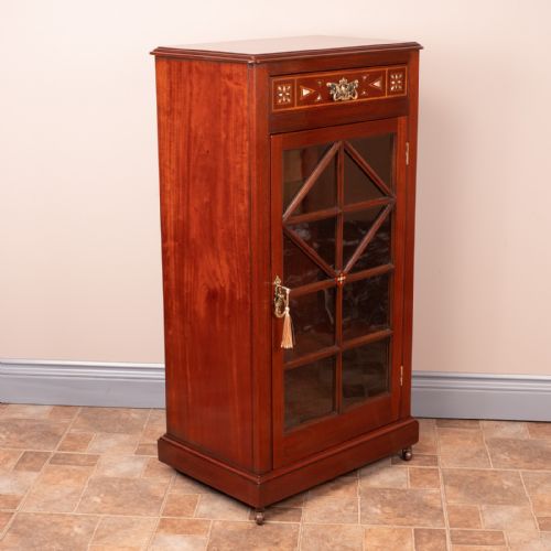 LATE VICTORIAN MAHOGANY ARTS CRAFTS DISPLAY CABINET - ADDITIONAL PHOTO 6