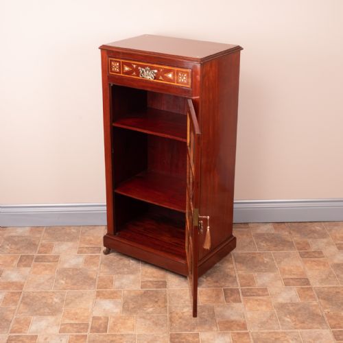 LATE VICTORIAN MAHOGANY ARTS CRAFTS DISPLAY CABINET - ADDITIONAL PHOTO 14