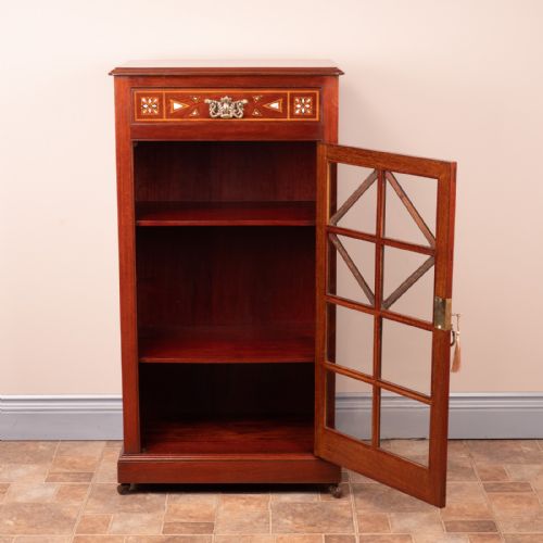 LATE VICTORIAN MAHOGANY ARTS CRAFTS DISPLAY CABINET - ADDITIONAL PHOTO 15
