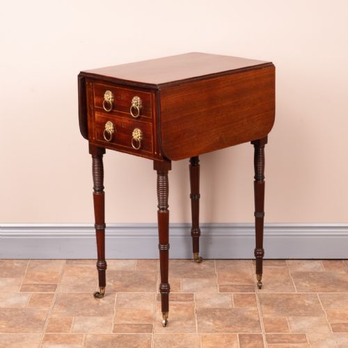 good quality regency mahogany pembroke work table - CATEGORY: ANTIQUE TABLES - DATED REGENCY