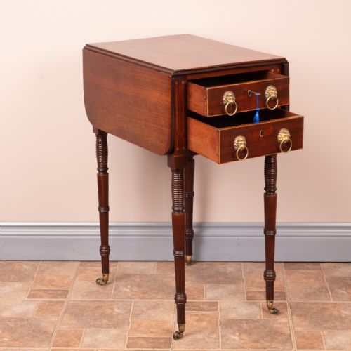 GOOD QUALITY REGENCY MAHOGANY PEMBROKE WORK TABLE - ADDITIONAL PHOTO 3