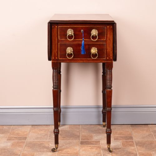 GOOD QUALITY REGENCY MAHOGANY PEMBROKE WORK TABLE - ADDITIONAL PHOTO 4