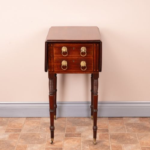 GOOD QUALITY REGENCY MAHOGANY PEMBROKE WORK TABLE - ADDITIONAL PHOTO 6