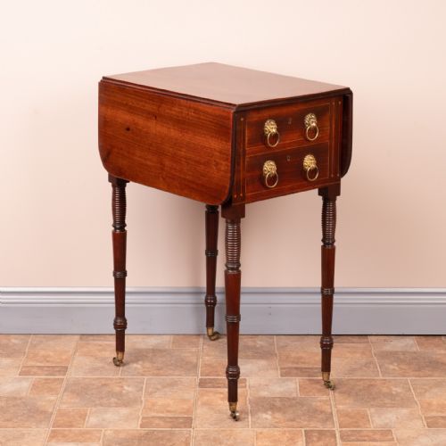 GOOD QUALITY REGENCY MAHOGANY PEMBROKE WORK TABLE - ADDITIONAL PHOTO 7