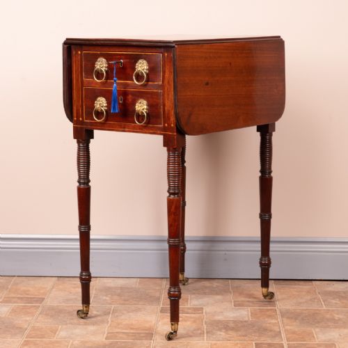 GOOD QUALITY REGENCY MAHOGANY PEMBROKE WORK TABLE - ADDITIONAL PHOTO 10