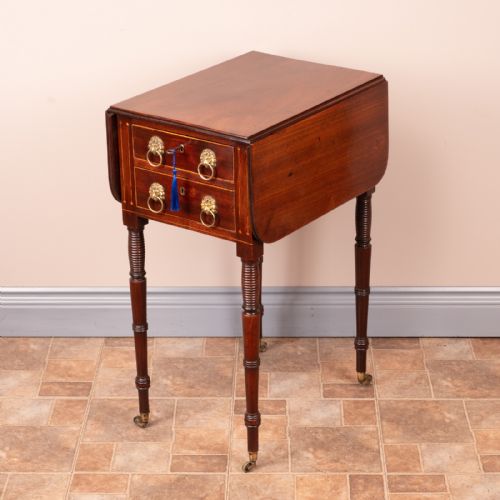 GOOD QUALITY REGENCY MAHOGANY PEMBROKE WORK TABLE - ADDITIONAL PHOTO 11