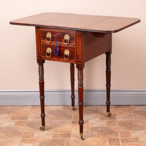 GOOD QUALITY REGENCY MAHOGANY PEMBROKE WORK TABLE - ADDITIONAL PHOTO 12