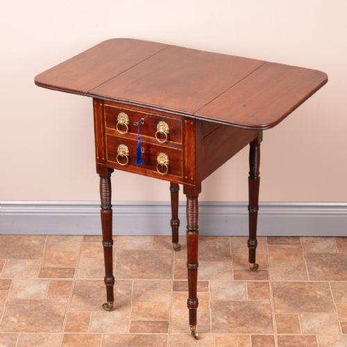 GOOD QUALITY REGENCY MAHOGANY PEMBROKE WORK TABLE - ADDITIONAL PHOTO 13