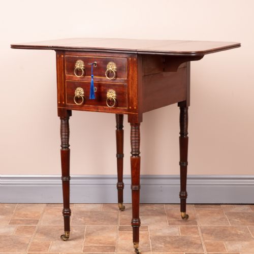 GOOD QUALITY REGENCY MAHOGANY PEMBROKE WORK TABLE - ADDITIONAL PHOTO 14