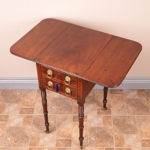 GOOD QUALITY REGENCY MAHOGANY PEMBROKE WORK TABLE - ADDITIONAL PHOTO 15