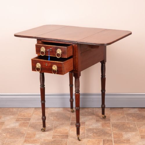 GOOD QUALITY REGENCY MAHOGANY PEMBROKE WORK TABLE - ADDITIONAL PHOTO 16