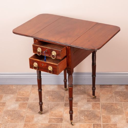 GOOD QUALITY REGENCY MAHOGANY PEMBROKE WORK TABLE - ADDITIONAL PHOTO 17