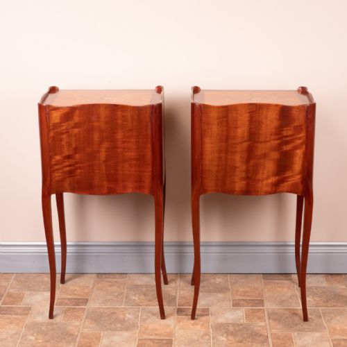 GOOD QUALITY PAIR OF FRENCH INLAID BEDSIDE CHESTS OF DRAWERS - ADDITIONAL PHOTO 9