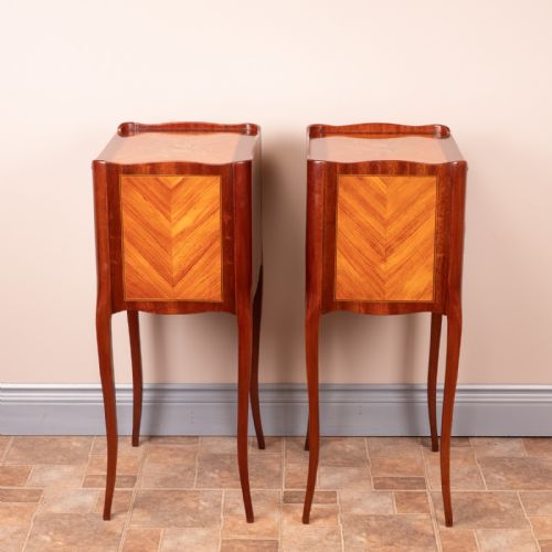 GOOD QUALITY PAIR OF FRENCH INLAID BEDSIDE CHESTS OF DRAWERS - ADDITIONAL PHOTO 11
