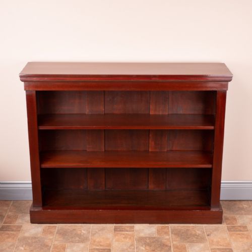 edwardian mahogany open bookcase - CATEGORY: ANTIQUE BOOKCASES - DATED EDWARDIAN