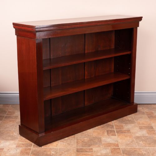 EDWARDIAN MAHOGANY OPEN BOOKCASE - ADDITIONAL PHOTO 1