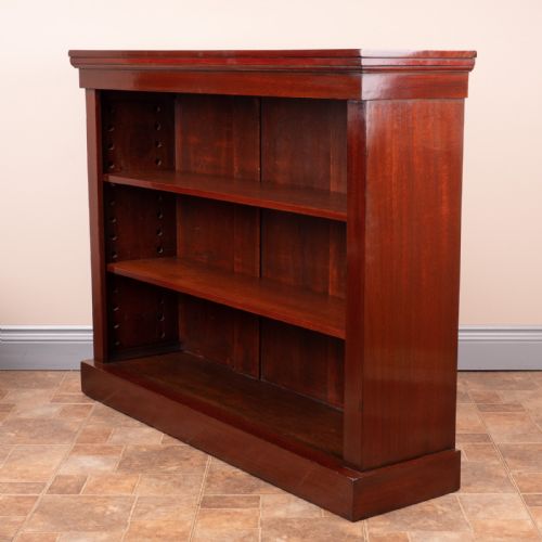EDWARDIAN MAHOGANY OPEN BOOKCASE - ADDITIONAL PHOTO 2