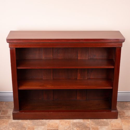 EDWARDIAN MAHOGANY OPEN BOOKCASE - ADDITIONAL PHOTO 3