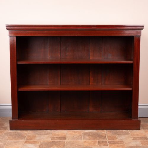 EDWARDIAN MAHOGANY OPEN BOOKCASE - ADDITIONAL PHOTO 4