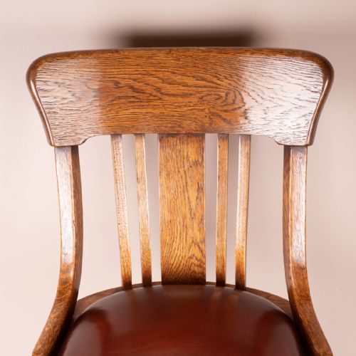 OAK HEIGHT ADJUSTABLE REVOLVING OFFICE DESK CHAIR - ADDITIONAL PHOTO 15