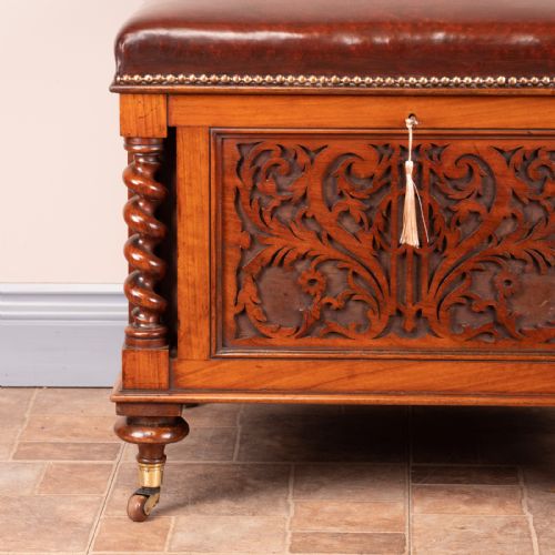 VICTORIAN WALNUT CANTERBURY STOOL - ADDITIONAL PHOTO 2