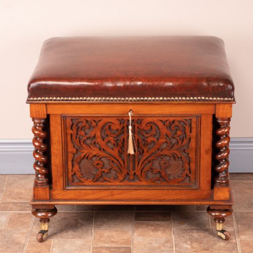 VICTORIAN WALNUT CANTERBURY STOOL - ADDITIONAL PHOTO 3
