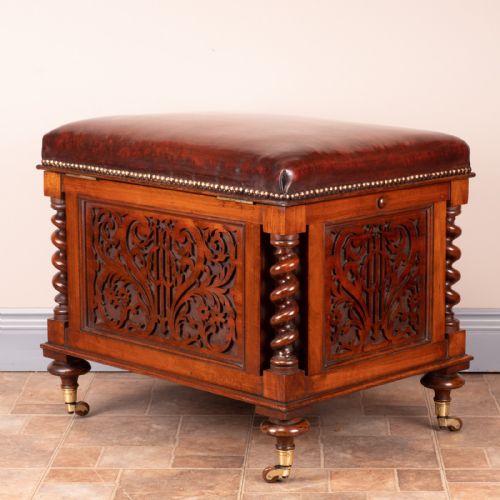 VICTORIAN WALNUT CANTERBURY STOOL - ADDITIONAL PHOTO 7