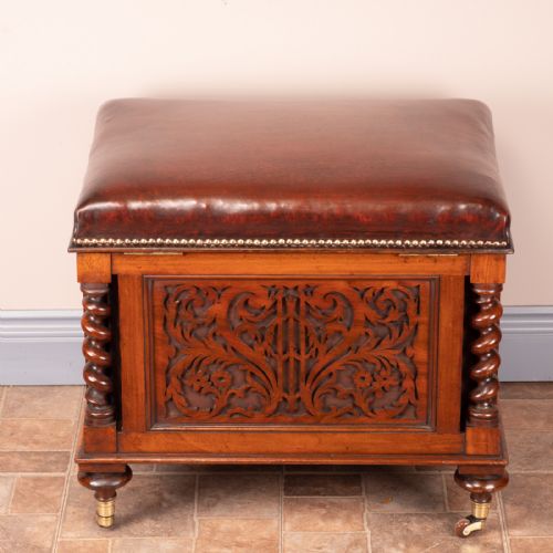 VICTORIAN WALNUT CANTERBURY STOOL - ADDITIONAL PHOTO 8