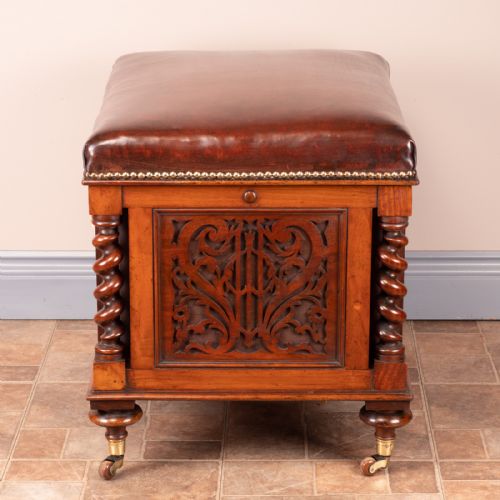 VICTORIAN WALNUT CANTERBURY STOOL - ADDITIONAL PHOTO 10