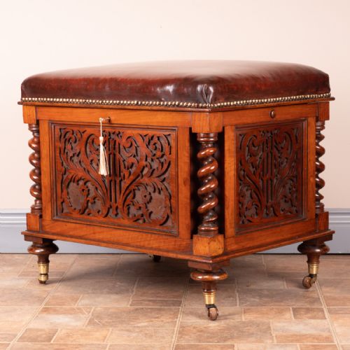VICTORIAN WALNUT CANTERBURY STOOL - ADDITIONAL PHOTO 12