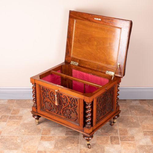 VICTORIAN WALNUT CANTERBURY STOOL - ADDITIONAL PHOTO 14